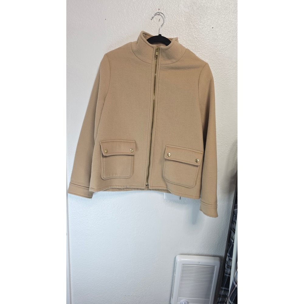 Joie Wool Blend Full Zip Jacket Womens Medium Tan Excellent